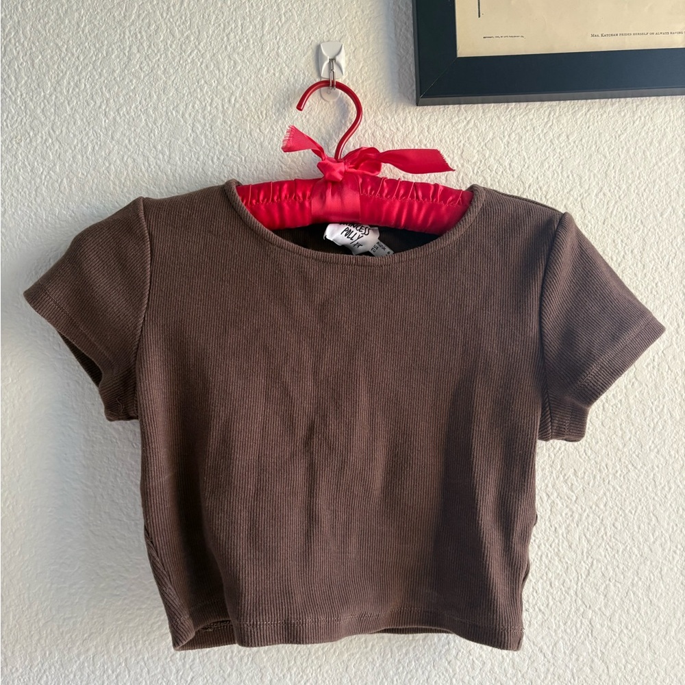 Princess Polly Chocolate Brown Crop Top